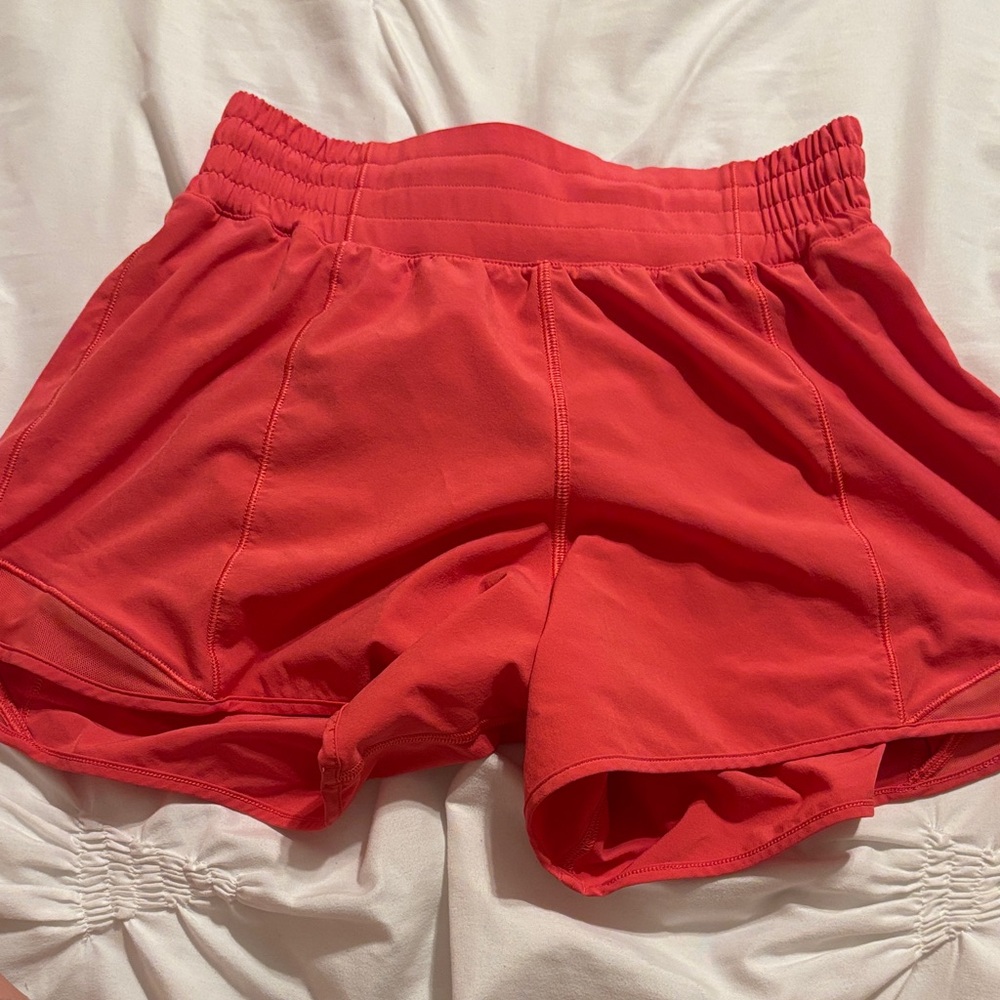 Lululemon Athletica Vibrant Red Athletic Shorts